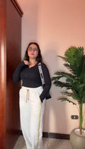 بنطلون وايد ليج ابيض